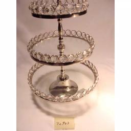 Heim Concept Silver 3-Tier Crystal and Stainless Steel Cake Stand, 20 in. H thumbnail 4