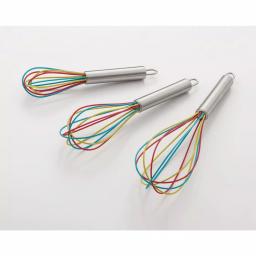 ExcelSteel Stainless Steel Tri-Color Silicone Coated Balloon Whisk Set, 3-Piece thumbnail 7