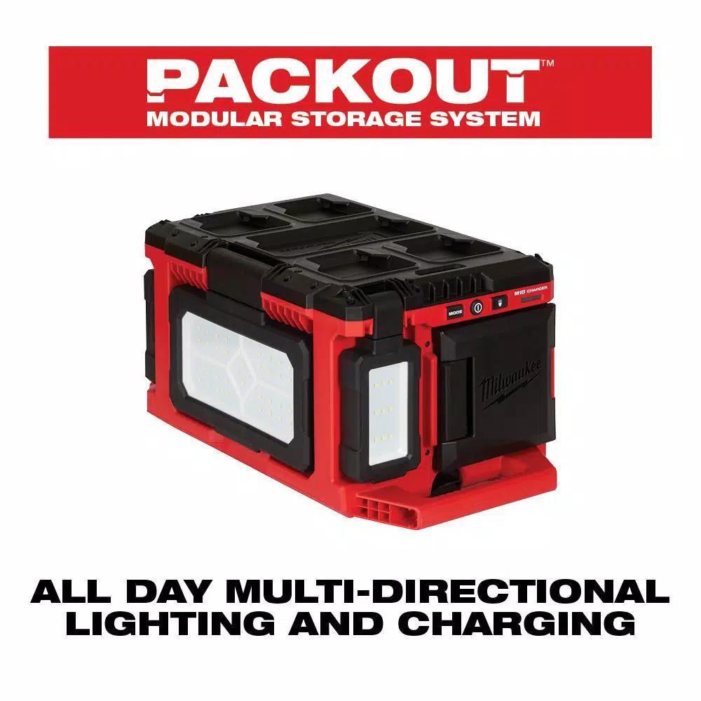 Milwaukee M18 PACKOUT 3000 Lumens LED Light with Built-In Charger