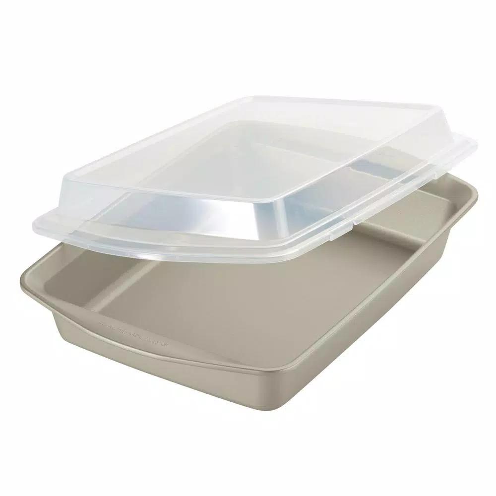 Rachael Ray 3-Piece Nonstick Bakeware Set with Lids, Silver