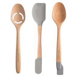Mason Cash Innovative Kitchen 3-Piece Utensil Set, Beechwood thumbnail 1