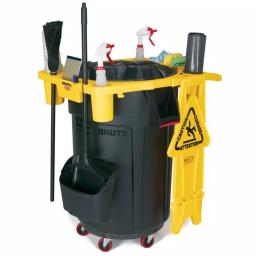 Rubbermaid Commercial Products Rubbermaid Brute Quiet Trash Can Dolly with Non-Marking Red Casters thumbnail 4