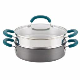 Rachael Ray Create Delicious 3 qt. Hard Anodized Aluminum Nonstick Steamer Set, Gray thumbnail 1