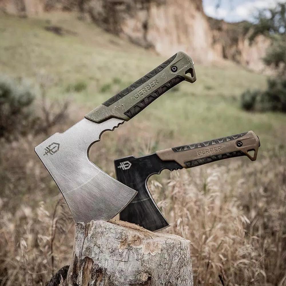 Gerber Pack Hatchet Fixed Blade Camping Axe with Rubber Grip and Nylon Sheath