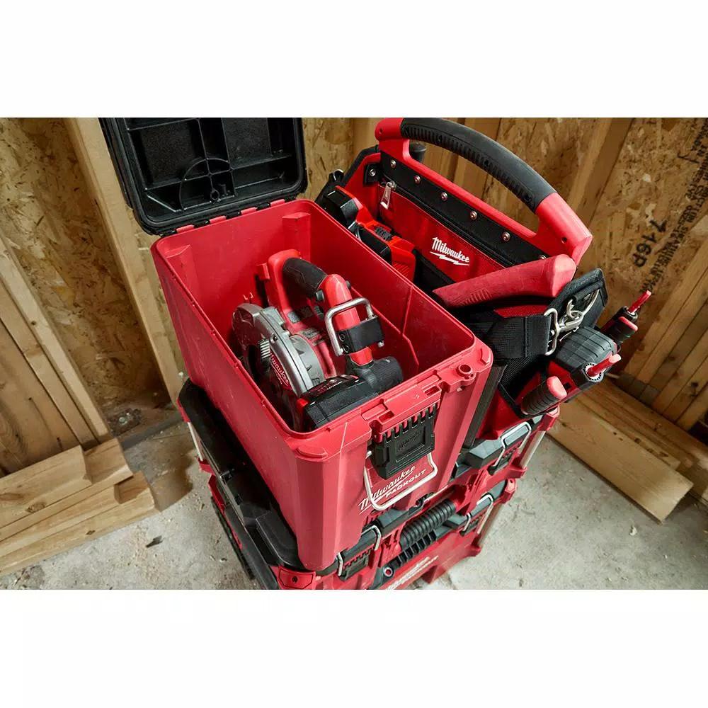 Milwaukee M18 7-1/4 in. Brushless Cordless Circular Saw Kit with 5.0 Ah Battery and PACKOUT 10 in. Compact Tool Box