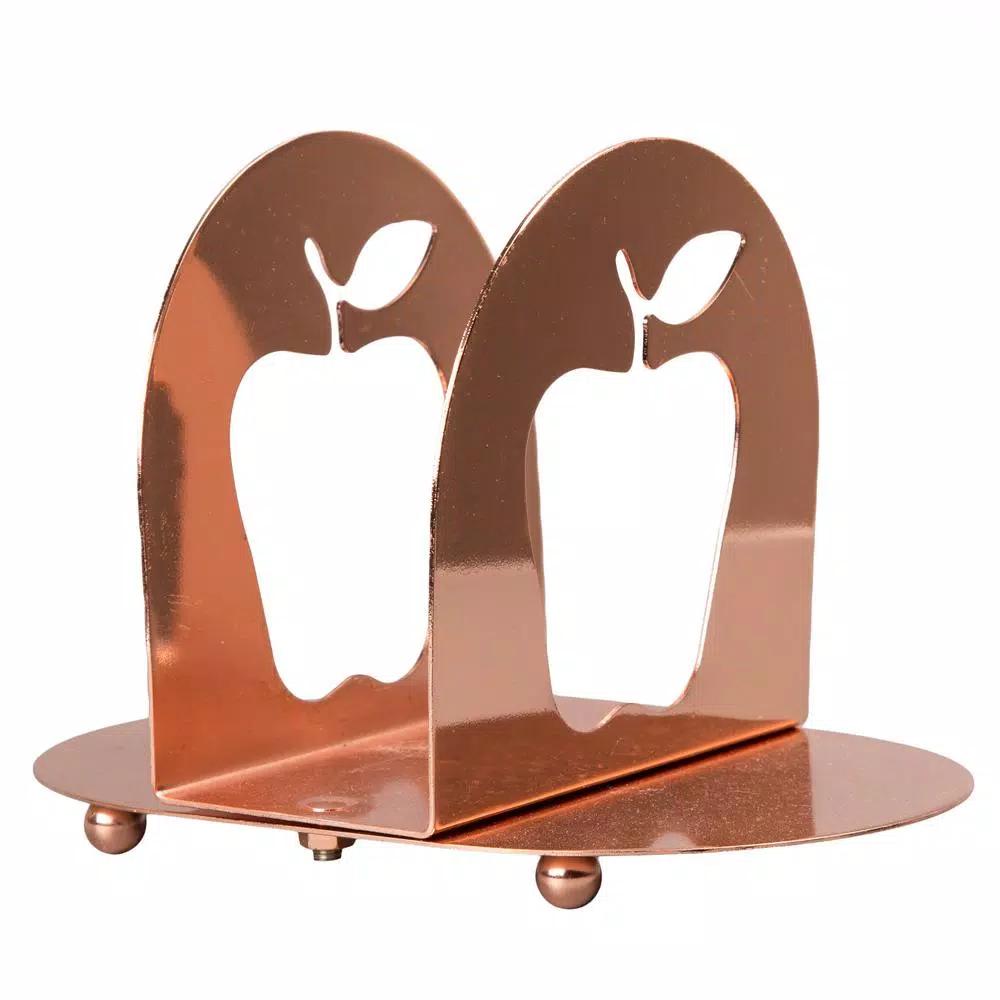 Creative Home Copper Plated Metal Napkin Holder with Apple Laser Cut Design