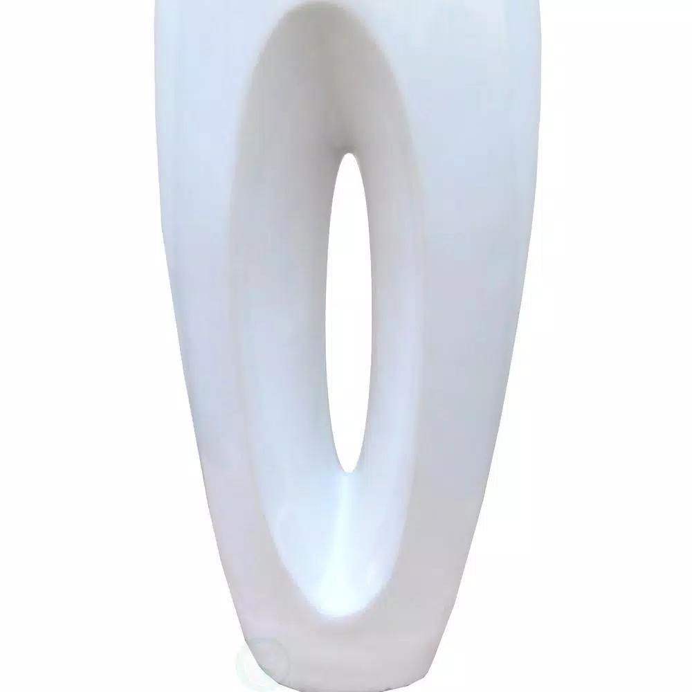 Uniquewise Modern White Magnesium Oxide Large Decorative Floor Vase - 40.5 in.