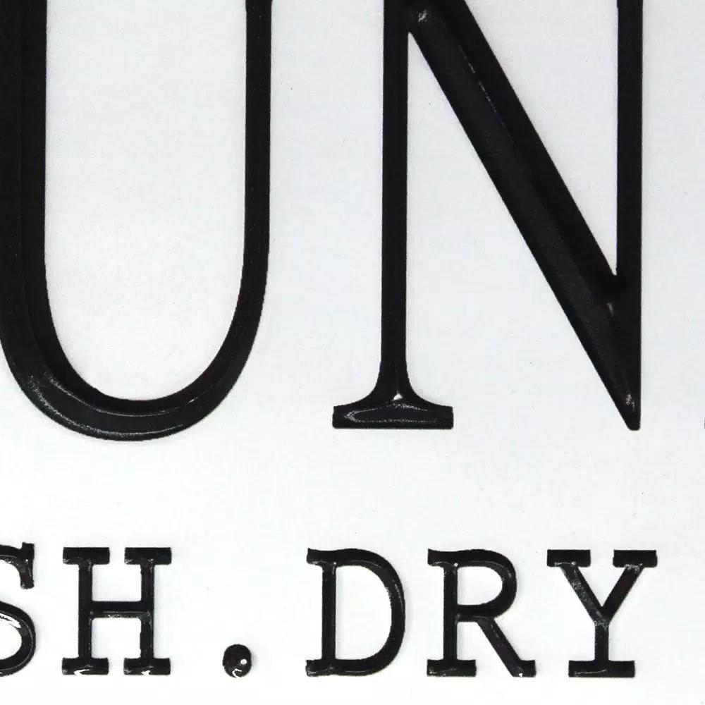 HomeRoots Wash Dry Fold Metal Laundry Room Wall Décor - Farmhouse Style Sign