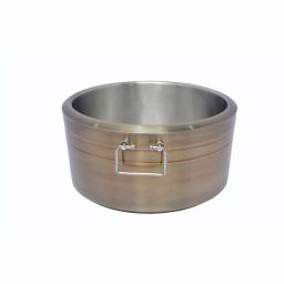 Unbranded 6.5 Gal. Brushed Gold Stainless Steel Double Wall Beverage Tub with Grip Handles thumbnail 1