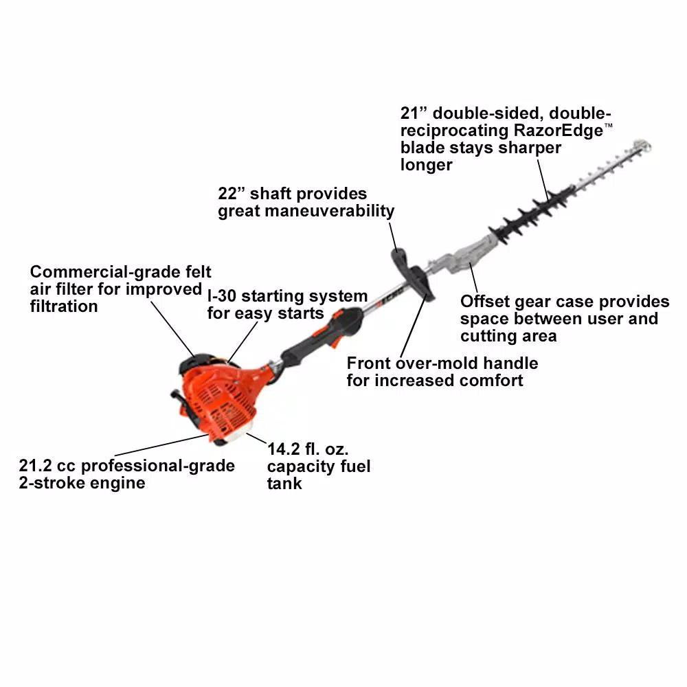 ECHO 21 in. 21.2 cc Gas 2-Stroke Hedge Trimmer with RazorEdge Blades
