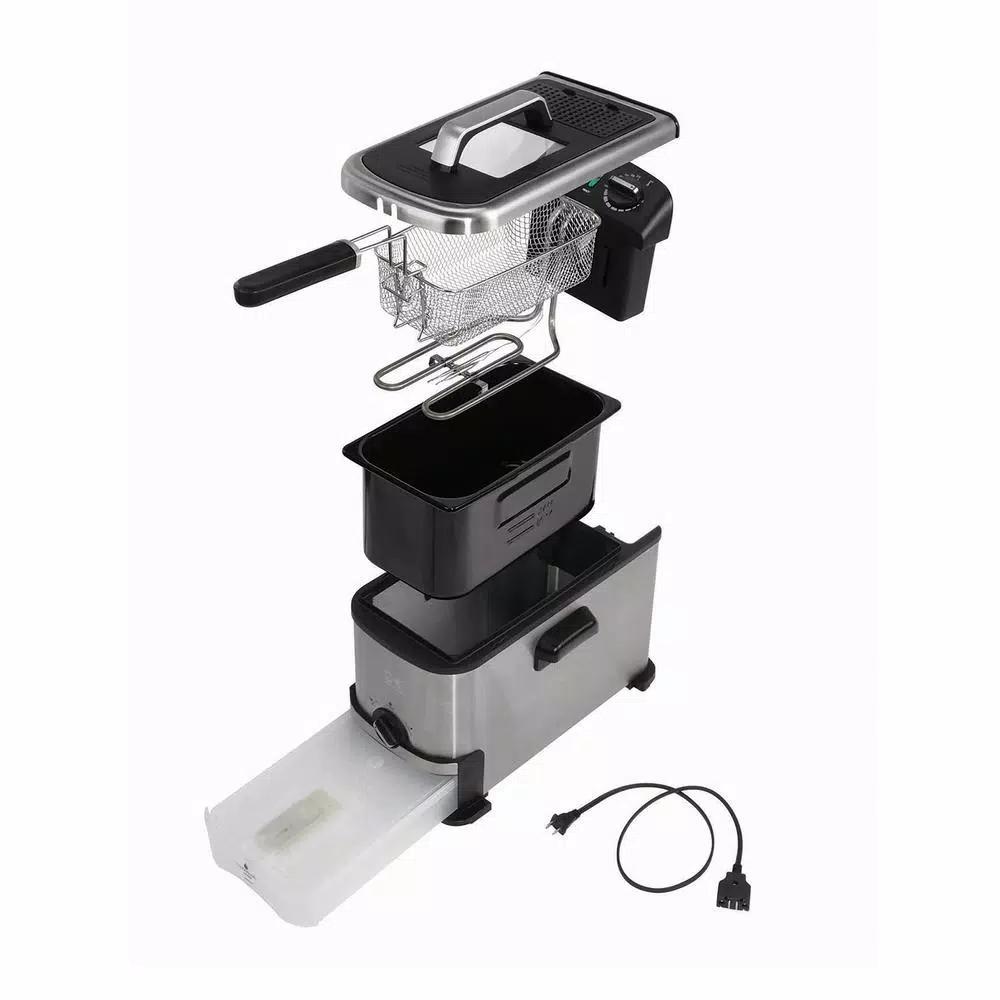 Kalorik 3.2 Qt. Stainless Steel Deep Fryer with Oil Filtration System