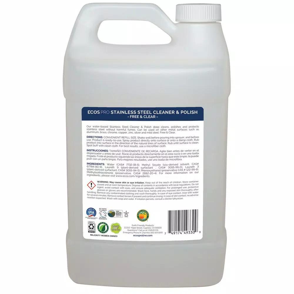 ECOS Pro Stainless Steel Cleaner and Polish, 128 oz.
