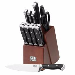 Chicago Cutlery Armitage 16-Piece German Forged Stainless Steel Knife Block Set with Espresso Wood Block thumbnail 2