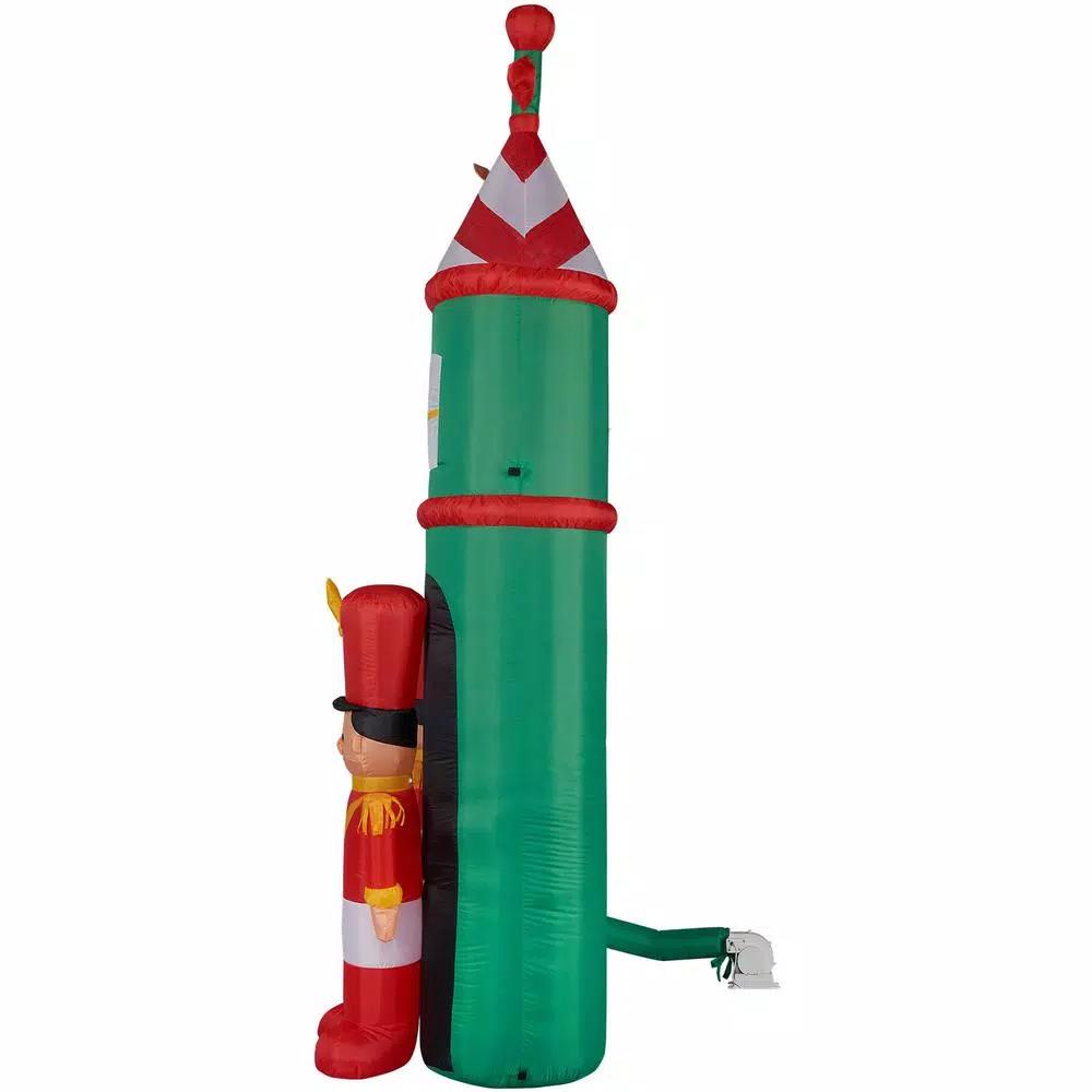 Fraser Hill Farm 10 ft. Santa's Toy Shop Archway Inflatable with White Lights