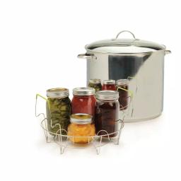 RSVP International Endurance 20 qt. Stainless Steel Water Bath Canner with Glass Lid and Rack thumbnail 1