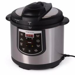 Presto 6 Qt. Black Stainless Steel Electric Pressure Cooker with 12 Presets and Built-In Timer thumbnail 1