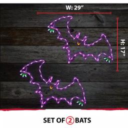 Haunted Hill Farm Flying Bats LED Halloween Window Lights, Set of 2 thumbnail 7