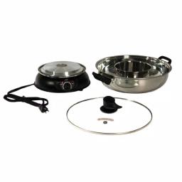 SPT Electric Multi-Cooker Shabu Shabu Hot Pot with 2-Compartment Stainless Steel Bowl thumbnail 2