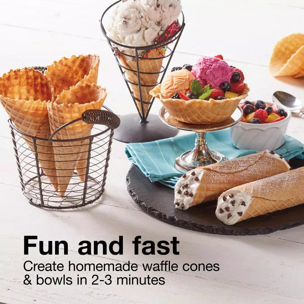 Proctor Silex 800W Waffle Cone and Waffle Bowl Maker, White