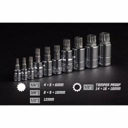 Capri Tools Stubby XZN Triple Square Bit Socket Set, 10-Piece Metric thumbnail 7