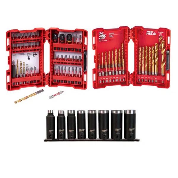 Milwaukee SHOCKWAVE 81-Piece Impact Duty Driver, Titanium Drill Bit, and Deep Well Socket Set