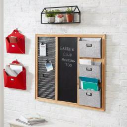 StyleWell 3-Section Wood and Metal Wall-Mount Organizer with Chalkboard thumbnail 3