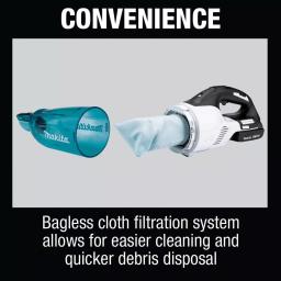 Makita 18V LXT Brushless Cordless Vacuum Kit with 2.0Ah Battery, Rapid Charger & Cyclonic Attachment thumbnail 10