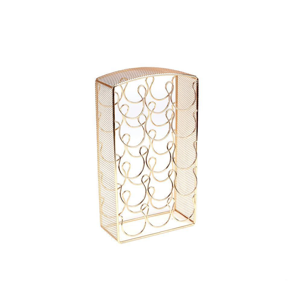 Mind Reader Rose Gold Mesh K-Cup Storage Rack - 30 Capacity Coffee Pod Carousel for Keurig