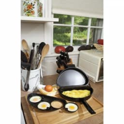 Fox Run Non-Stick Carbon Steel Omelette Pan and Egg Poacher Set, 3-Cup Insert thumbnail 2