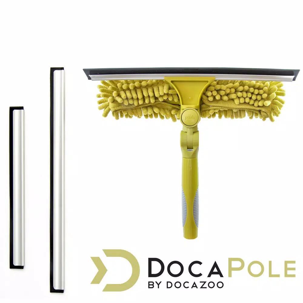 DocaPole 7 ft. to 30 ft. Telescoping Window Cleaning Kit with Dual Pivot Squeegee and Scrubber