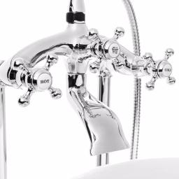 AKDY 3-Handle Freestanding Claw Foot Tub Filler with Telephone Hand Shower, Chrome thumbnail 7