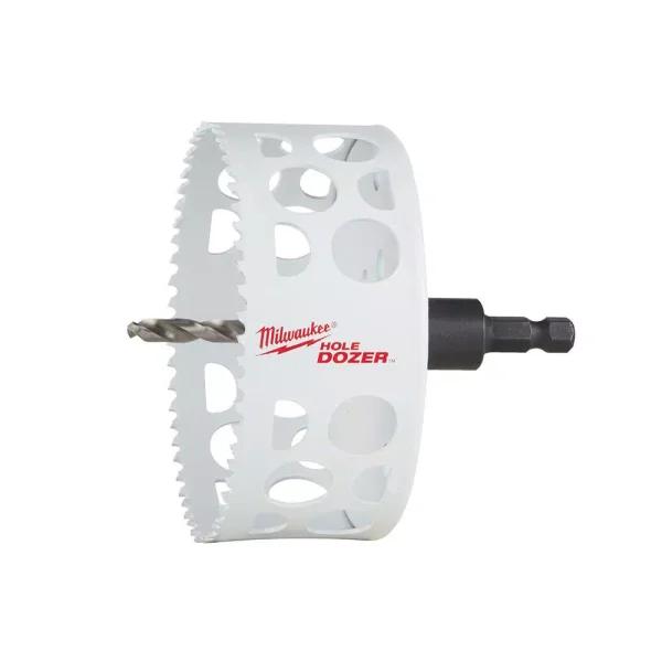 Milwaukee 4-1/2 in. Hole Dozer Bi-Metal Hole Saw with 3/8 in. Arbor and Pilot Bit