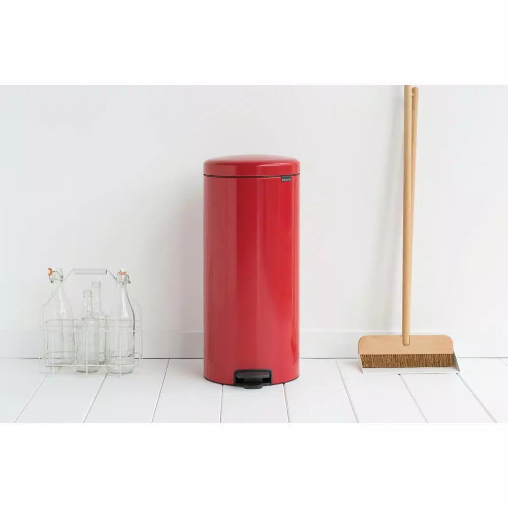 Brabantia Icon 8 Gallon Steel Step-On Trash Can - Passion Red