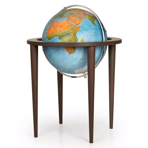 Waypoint Geographic Normandy 16 in. Blue Oceans Floor Standing Globe with Wooden 4-Leg Base