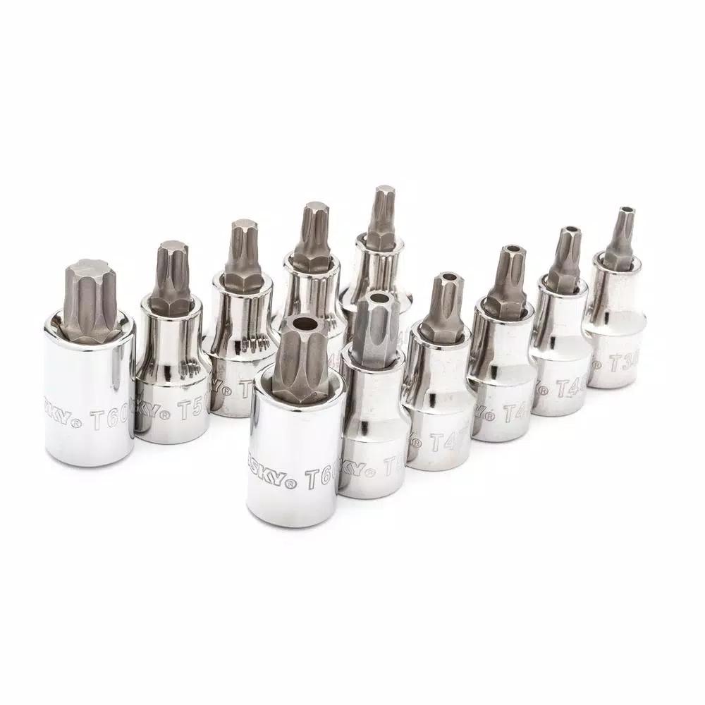 Husky 1/2 in. Drive Torx and Tamper-Proof Torx Bit Socket Set, 11-Piece