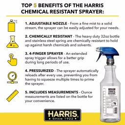 Harris 32 oz. Heavy-Duty Chemical Resistant Pro Spray Bottle, 10-Pack thumbnail 3