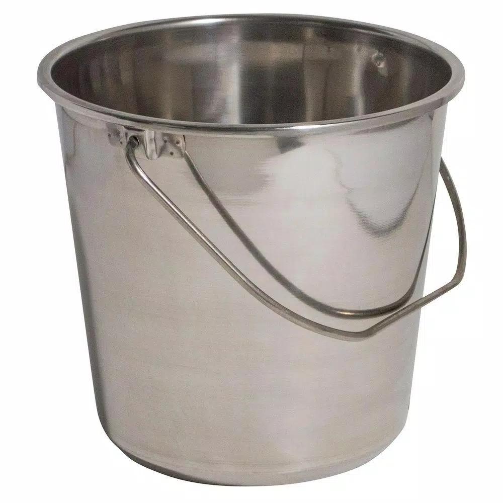 AmeriHome 3-Piece Stainless Steel Bucket Set, 2.37 Gallon Multi-Purpose Metal Pails