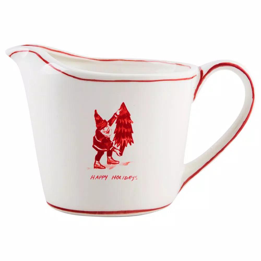 Molly Hatch 32 oz. Happy Holidays Measuring Cup - White Stoneware Ceramic