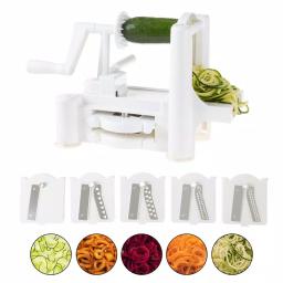 Classic Cuisine 5-Blade Manual Vegetable Spiralizer Rotary Slicer thumbnail 3