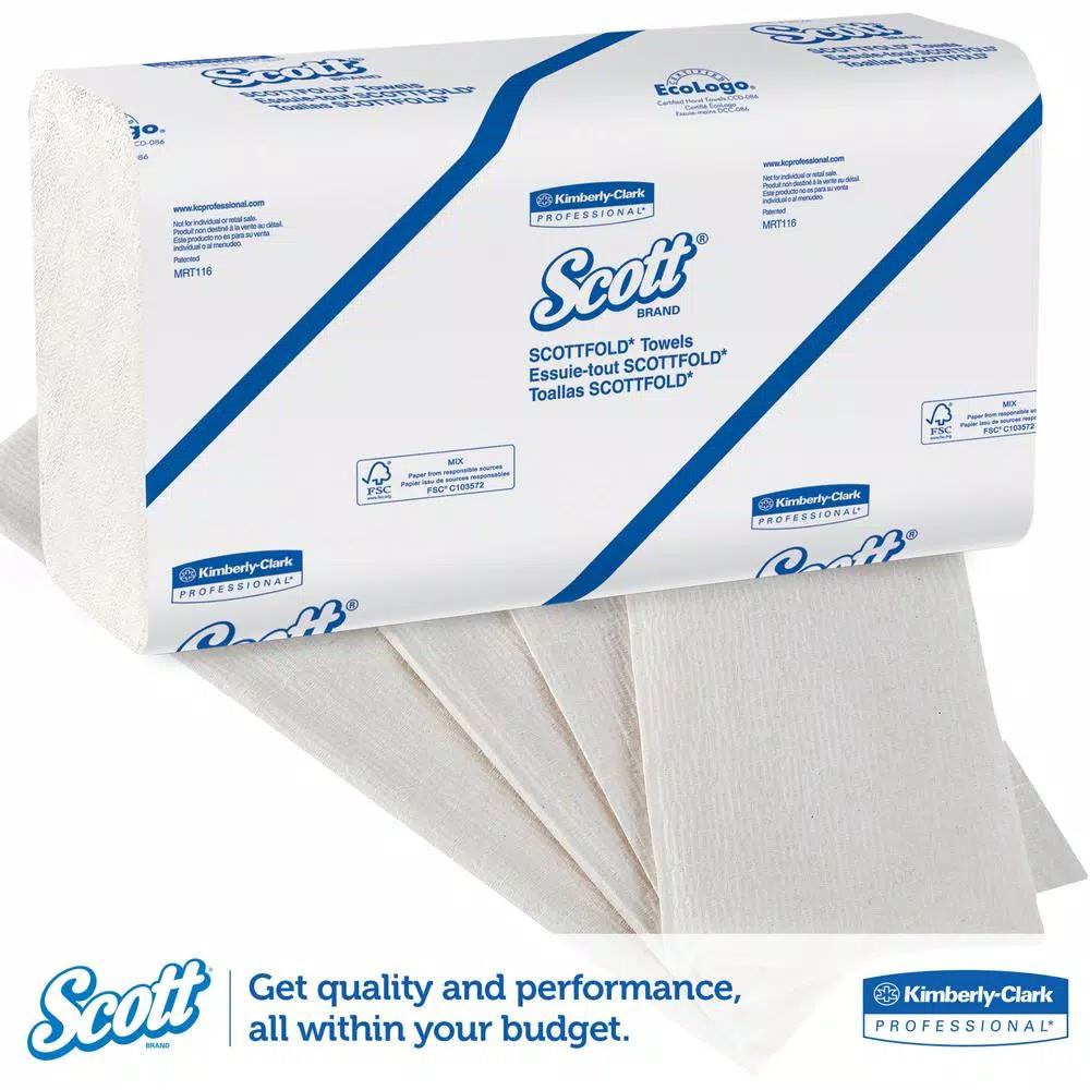 Scott C-Fold Paper Towels, 9.4 in. x 12.4 in., 175 Sheets per Pack, White