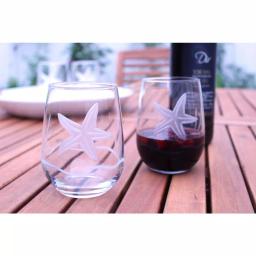 Rolf Glass Starfish 17 oz. Clear Stemless Wine Tumblers, Set of 4 thumbnail 4