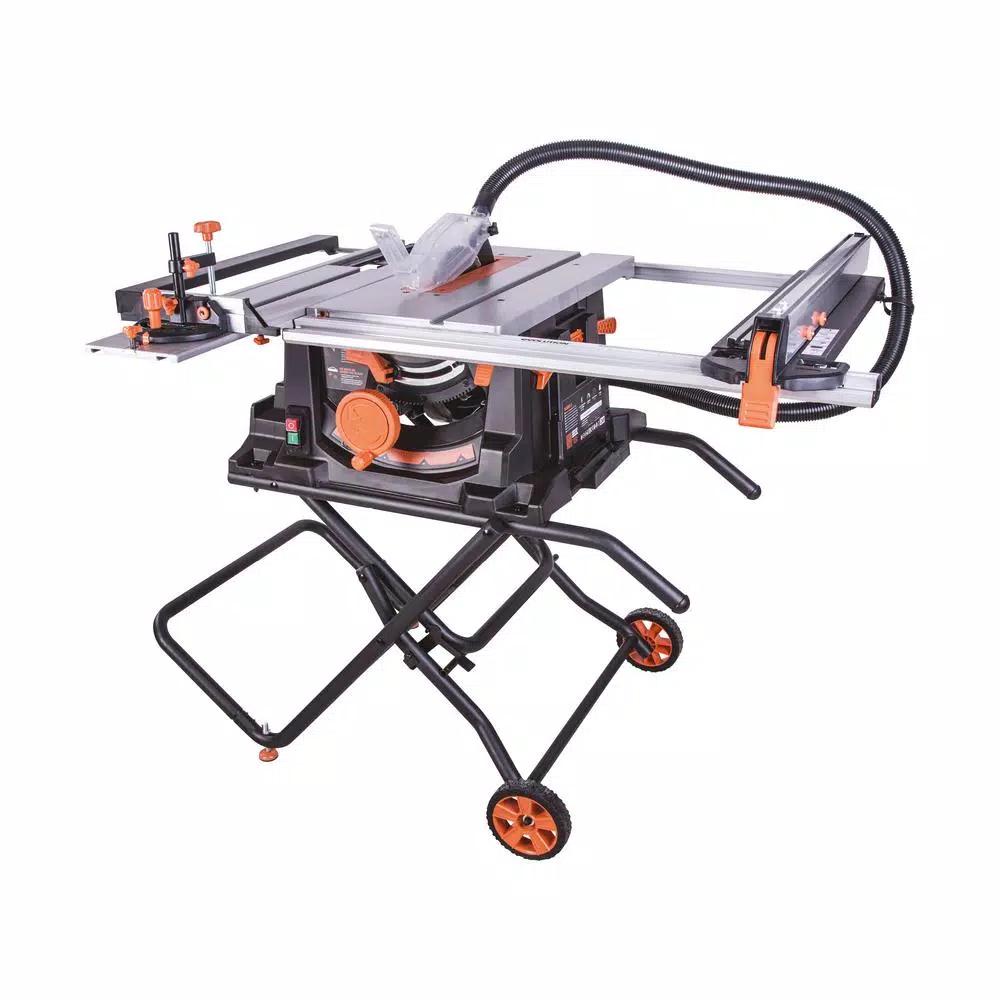 Evolution Power Tools RAGE5-S 15 Amp 10 in. Multi-Material Table Saw with Folding Stand