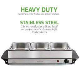 Ovente 1.5 Qt. Stainless Steel Electric Buffet Server Warming Tray with Adjustable Temperature Control thumbnail 8