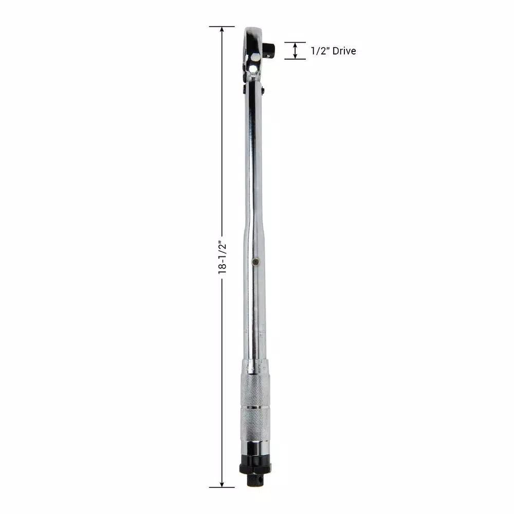 Unbranded COPE 1/2 in. Drive Click Torque Wrench, 10-150 ft.-lb., Flex-Head All-Steel Construction