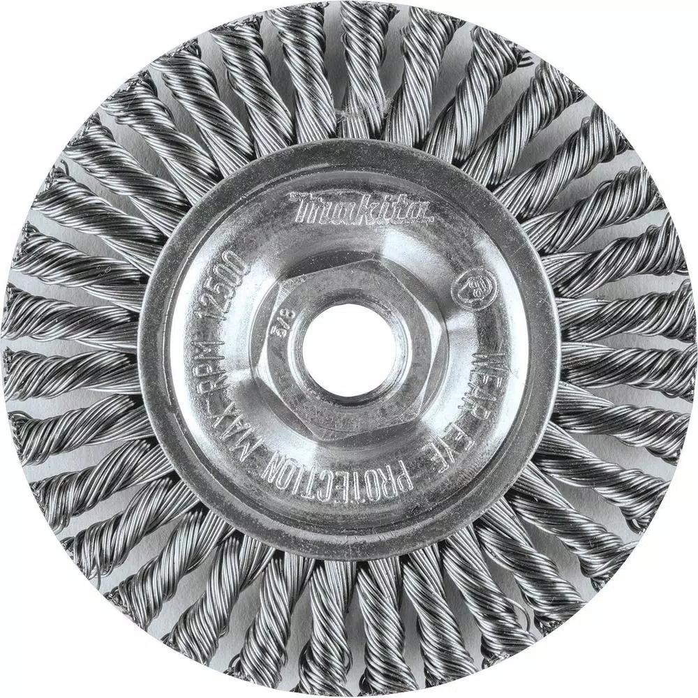 Makita 4 in. Stainless Steel Stringer Bead Twist Wire Wheel for Angle Grinders