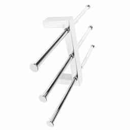 Nameeks Gedy Bridge Wall Mounted Polished Chrome Towel Rack with 3 Adjustable Sliding Bars thumbnail 3