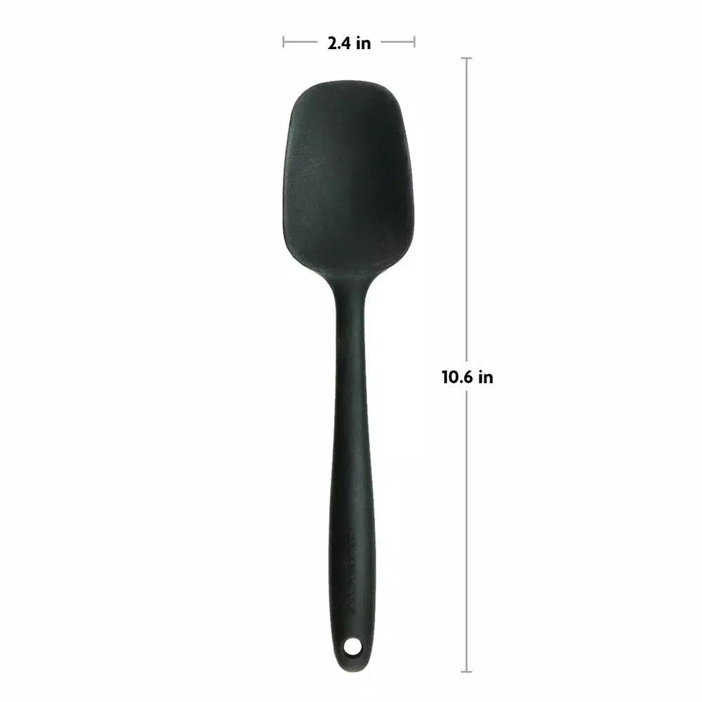 Ovente Premium Silicone Spatula with Stainless Steel Core, Heat Resistant up to 500°F, BPA-Free, Black