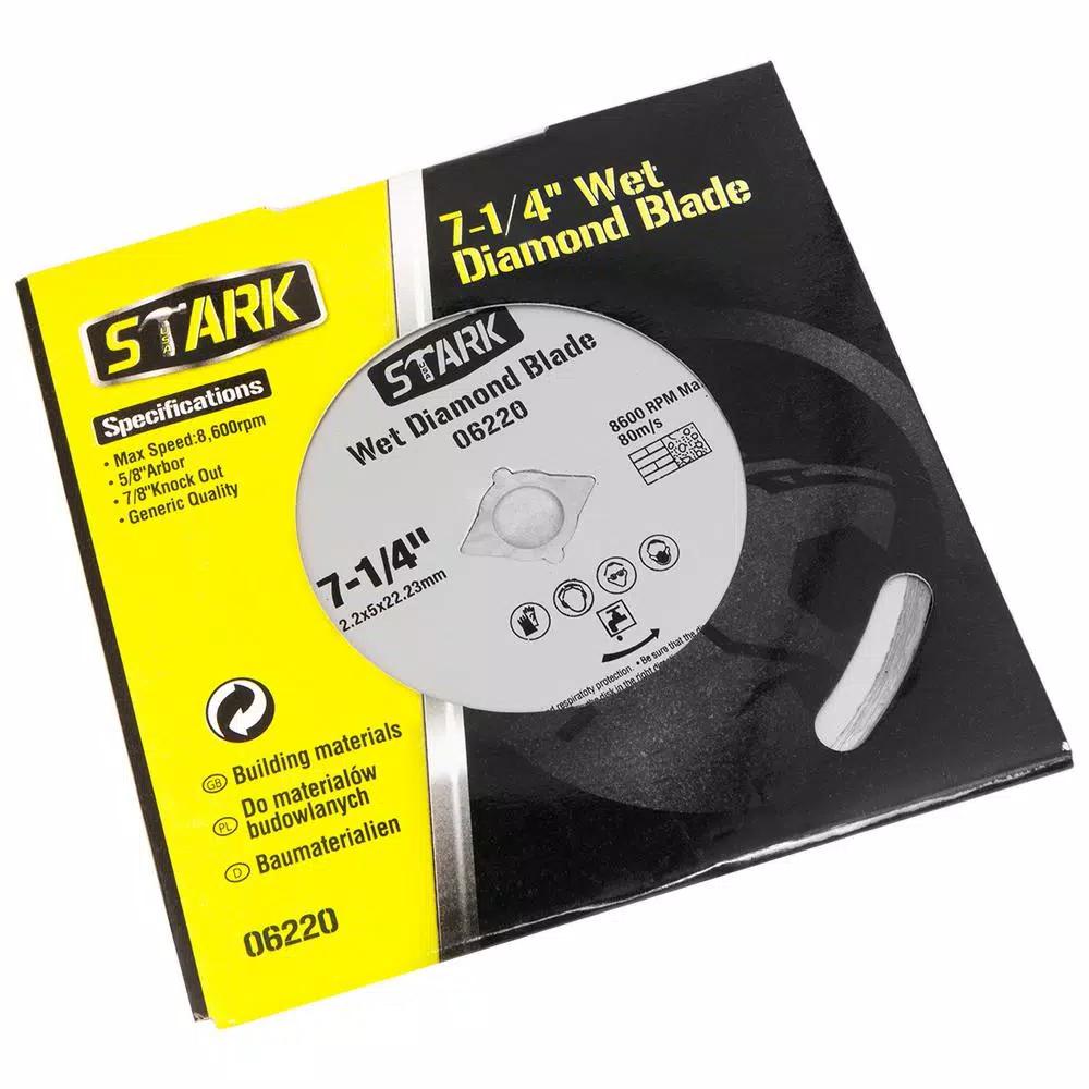 Stark 7-1/4 in. Continuous Rim Diamond Wet Saw Blade for Tile, Granite, and Marble