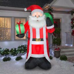 Gemmy 8 ft. Tall Airblown Inflatable Santa with Fuzzy Plush Fabric and LED Lights thumbnail 3
