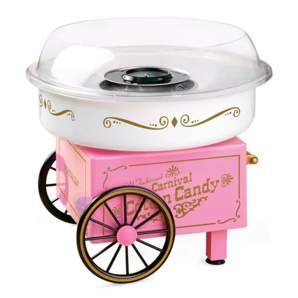 Nostalgia 450W Pink Cotton Candy Maker, Vintage Carnival Style Tabletop Machine